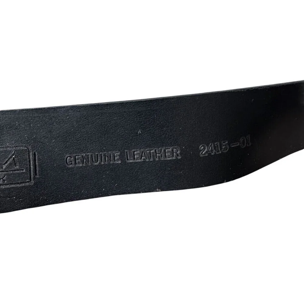 WCM New York Black Calf Hair Leather Paisley O-Ring Tie Waist Belt Size Small